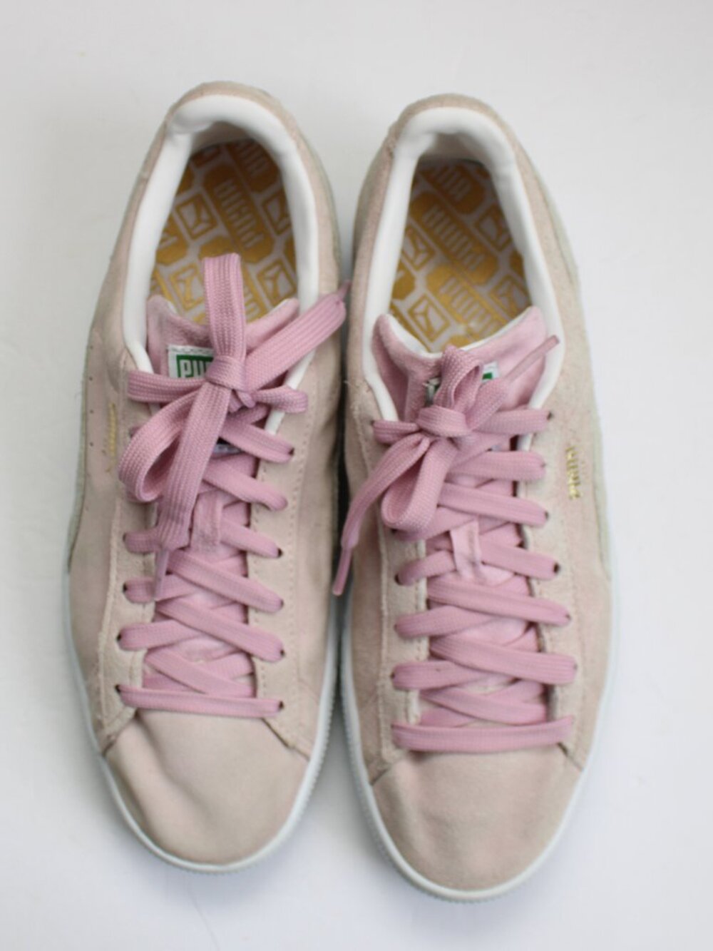 Puma Women's Suede Classic Embossed Sneakers Pink White Size 7 - Picture 6 of 8